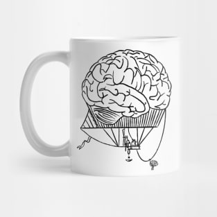 Anatomical brain hot air balloon Mug